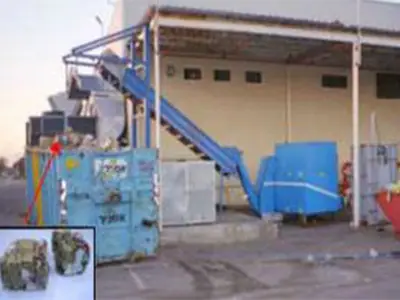 מערך אוטומטי לדחיסת קרטונים לבריקטים